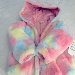 Little girls faux fur bomber jacket